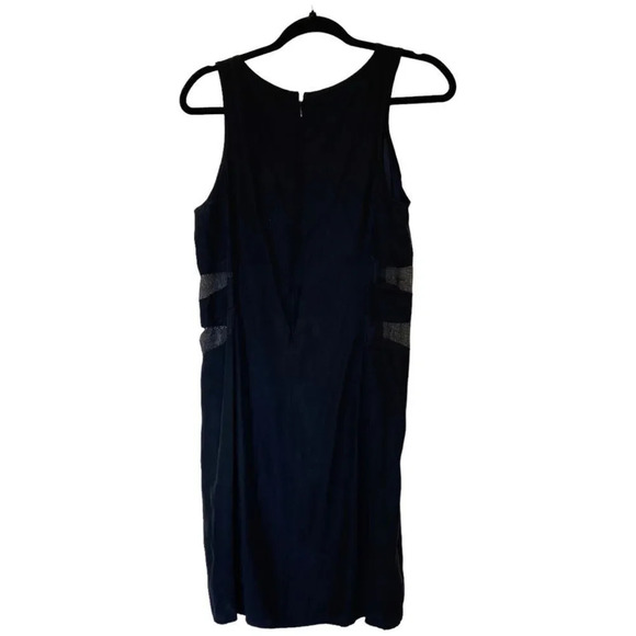 AMANDA UPRICHARD Revolve Silk Mesh Panels Sleeveless Black Sheath Dress Large - Picture 4 of 8